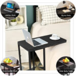 Modern C Shape Side Table with Durable Steel Frame