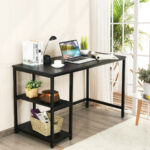 47 Inch Black Computer Desk with Adjustable Shelf 15 47 Inch Black Computer Desk with Adjustable Shelf