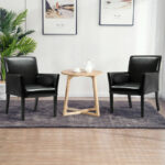 Modern Black PU Leather Adjustable Armchair with Wood Legs 8 Modern Black PU Leather Adjustable Armchair with Wood Legs