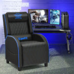 Massage Recliner Chair with Adjustable Backrest for Home Theater Blue