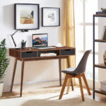 Modern Computer Desk with Drawers, Shelf, and Solid Wood Legs 15 Modern Computer Desk with Drawers, Shelf, and Solid Wood Legs