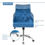 Velvet Tufted Swivel Office Chair with Adjustable Height