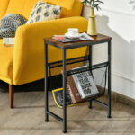 Narrow End Table with Mesh Sling for Small Spaces