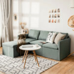 Convertible L Shaped Sectional Sofa with Reversible Chaise (Set of 4)