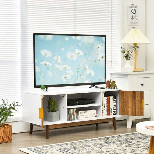 Rustic TV Stand with Cabinets and Shelves for 50-Inch TVs 2 Rustic TV Stand with Cabinets and Shelves for 50-Inch TVs - Image 2