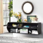48 Inch Wall Mounted 2 Tier Floating TV Console Shelf