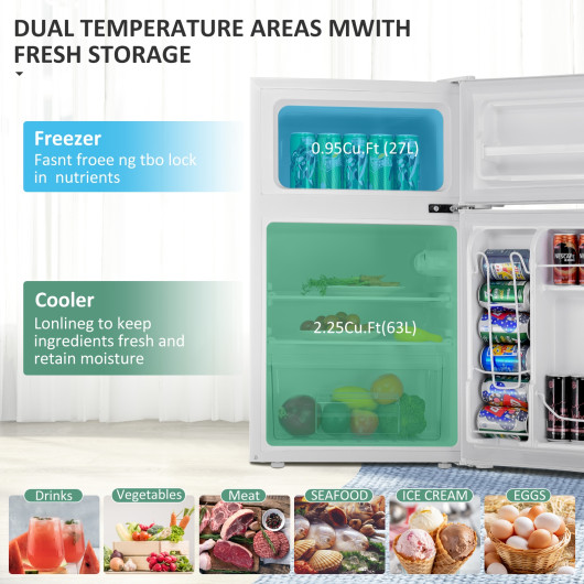 Compact 3.2 Cu Ft Stainless Steel Refrigerator with Freezer