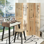 Foldable 5 ft Pegboard Room Divider Privacy Screen (4 Panels)