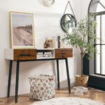 42 Inch Industrial Console Table with Drawers and Open Shelf 13 42 Inch Industrial Console Table with Drawers and Open Shelf