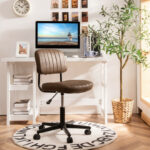 PU Leather Adjustable Office Chair with Ergonomic Backrest and Swivel