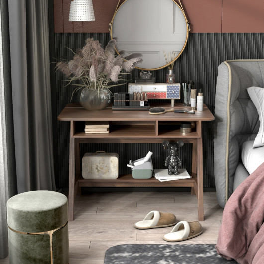 Vintage Writing Desk with Hidden Storage and Open Shelves 2 Vintage Writing Desk with Hidden Storage and Open Shelves - Image 2