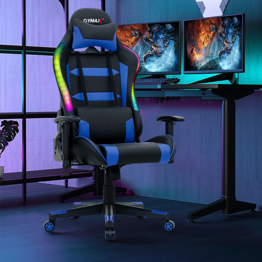 Ergonomic Swivel Gaming Chair with RGB Lights and Remote