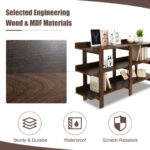 59 Inch Rustic Console Table with 3 Tier Open Shelves 12 59 Inch Rustic Console Table with 3 Tier Open Shelves