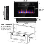 30-Inch Ultra Thin Electric Fireplace Heater with Remote Control