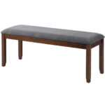 Elegant Upholstered Bench with Wood Legs and Wide Seat 11 Elegant Upholstered Bench with Wood Legs and Wide Seat