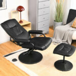 Ergonomic Swivel Recliner Chair with Adjustable Ottoman (Set of 2)