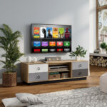 Modern TV Stand with Storage Cabinets for TVs up to 60 Inch