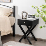 Modern X Shaped Side Table with Drawer for Living Room 8 Modern X Shaped Side Table with Drawer for Living Room