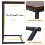 L-Shaped Side Table Laptop Stand for Sofa or End Table