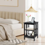 3 Tier Multifunctional Side Table with Storage and Round Corners