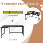 L-Shaped Computer Desk with Hutch and Bookshelf for Offices 19 L-Shaped Computer Desk with Hutch and Bookshelf for Offices