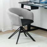 Swivel Sherpa Accent Chair with Steel Legs and Hollow Back 9 Swivel Sherpa Accent Chair with Steel Legs and Hollow Back