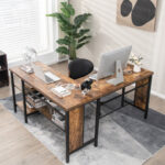 Industrial L-Shaped Corner Desk with Shelves for Home Office 15 Industrial L-Shaped Corner Desk with Shelves for Home Office