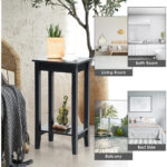Compact 2-Tier End Tables with Storage Shelf (Set of 2)