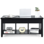 Lift Top Coffee Table with Hidden Storage and Open Shelves 14 Lift Top Coffee Table with Hidden Storage and Open Shelves