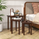 Farmhouse Walnut Nesting Side Tables with Wooden Construction (Set of 3) 8 Farmhouse Walnut Nesting Side Tables with Wooden Construction (Set of 3)