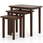Farmhouse Walnut Nesting Side Tables with Wooden Construction (Set of 3) 11 Farmhouse Walnut Nesting Side Tables with Wooden Construction (Set of 3)