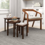 Farmhouse Walnut Nesting Side Tables with Wooden Construction (Set of 3) 14 Farmhouse Walnut Nesting Side Tables with Wooden Construction (Set of 3)