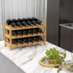 Bamboo 3-Tier Countertop Wine Rack Holds 18 Bottles Securely 8 Bamboo 3-Tier Countertop Wine Rack Holds 18 Bottles Securely