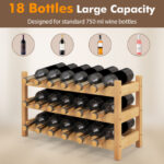 Bamboo 3-Tier Countertop Wine Rack Holds 18 Bottles Securely 14 Bamboo 3-Tier Countertop Wine Rack Holds 18 Bottles Securely