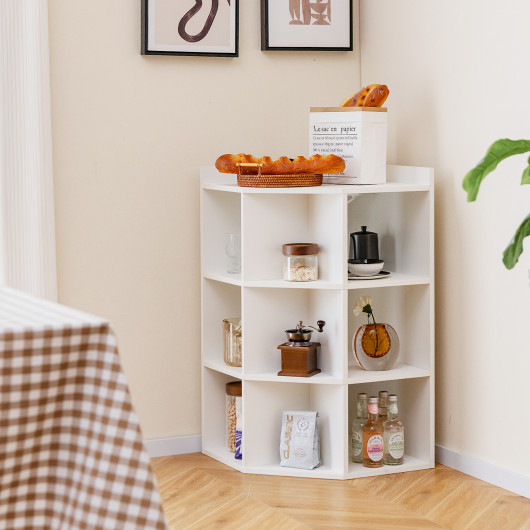 3-Tier Corner Cabinet with Charging Station for Small Spaces - Image 6