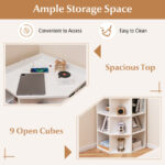 3-Tier Corner Cabinet with Charging Station for Small Spaces