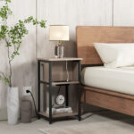 3 Tier Side Table with USB Ports and Power Outlets 8 3 Tier Side Table with USB Ports and Power Outlets