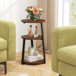 3 Tier Rustic Round Side Table with Metal Frame 9 3 Tier Rustic Round Side Table with Metal Frame