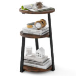 3 Tier Rustic Round Side Table with Metal Frame 11 3 Tier Rustic Round Side Table with Metal Frame