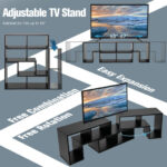 Adjustable TV Stand with Shelves for TVs Up to 65 Inches (3-Piece) 35 Adjustable TV Stand with Shelves for TVs Up to 65 Inches (3-Piece)