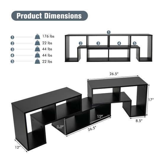 Adjustable TV Stand with Shelves for TVs Up to 65 Inches (3-Piece) 5 Adjustable TV Stand with Shelves for TVs Up to 65 Inches (3-Piece) - Image 5