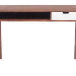 Mid-Century Modern Walnut Desk with Shelf and Drawer