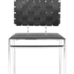 Black Faux Leather Dining Chair with Chrome Legs (Set of 4)