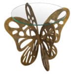 Gold Accent Table with Glass Top and Ornate Aluminum Frame 9 Gold Accent Table with Glass Top and Ornate Aluminum Frame