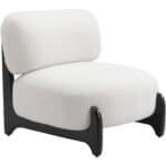 Plush Sherpa Accent Chair with Ash Wood Base 8 Plush Sherpa Accent Chair with Ash Wood Base