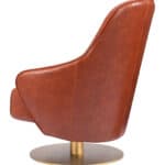 Swivel Faux Leather Accent Chair with Brushed Base and Armrests 11 Swivel Faux Leather Accent Chair with Brushed Base and Armrests