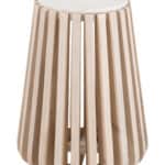 Modern White Marble Top Side Table with Natural Frame 9 Modern White Marble Top Side Table with Natural Frame