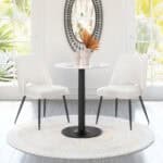 Ivory Shearling Style Dining Chairs with Steel Legs (Set of 2) 13 Ivory Shearling Style Dining Chairs with Steel Legs (Set of 2)