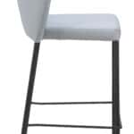 Gray Stackable Counter Stool with Faux Leather and Tufted Seat (Set of 2) 10 Gray Stackable Counter Stool with Faux Leather and Tufted Seat (Set of 2)