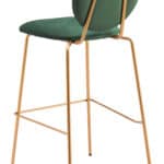 Green Velvet Bar Stools with Gold Frame (Set of 2) 15 Green Velvet Bar Stools with Gold Frame (Set of 2)